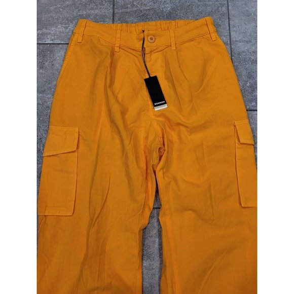 New Monrow Cargo Joggers Elastic Back And Drawstring Waist Orange Sz S - Picture 2 of 8